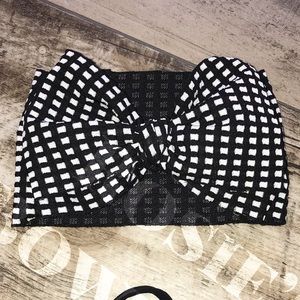 Black/ white checker headwrap